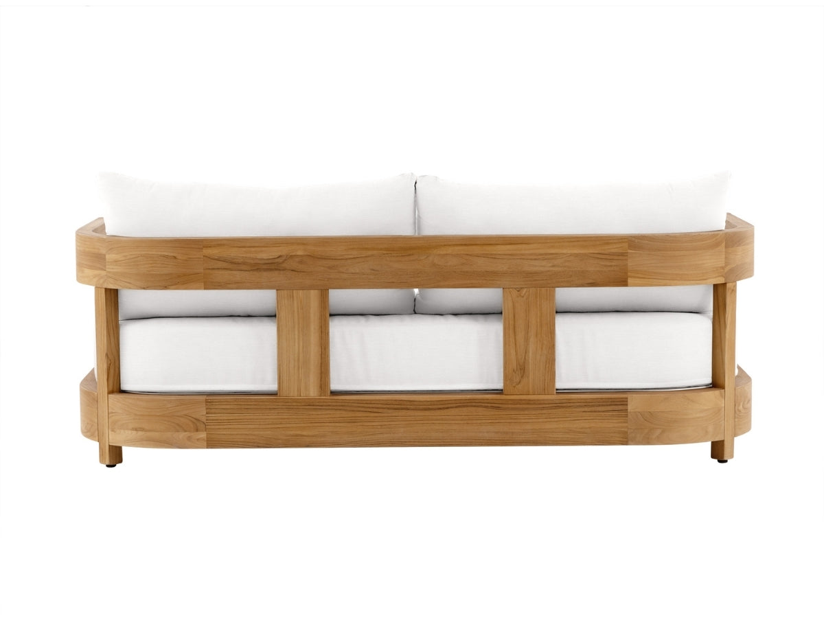 Santino® Outdoor Sofa - White Fabric with Teak Frame