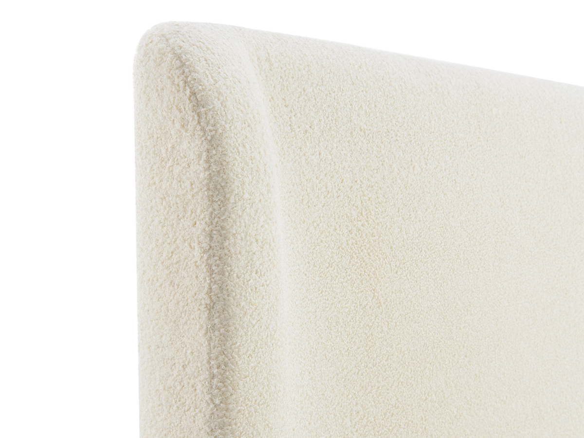 Luciano Bouclé Fabric Sleigh Bed - Queen - Ivory