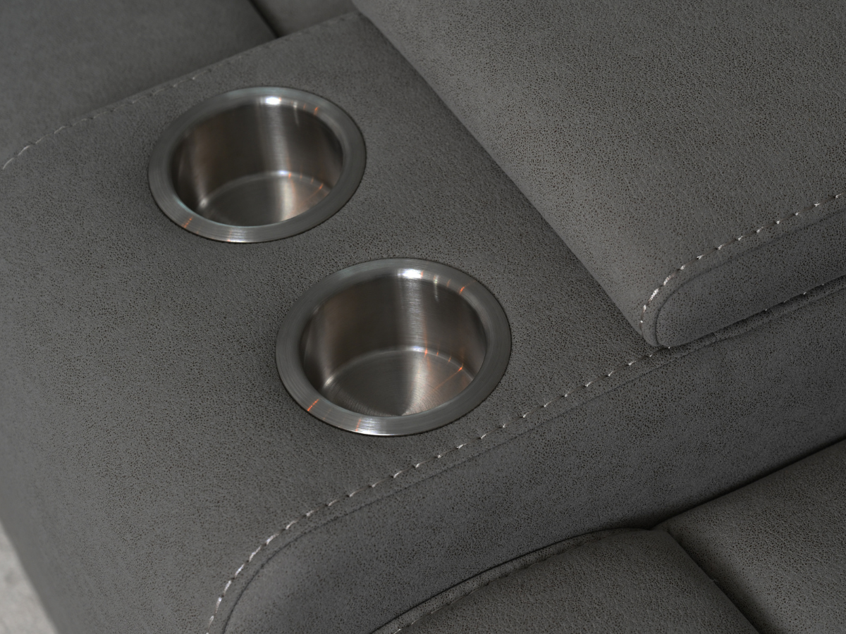 Margaret Fabric Manual Reclining Loveseat - Charcoal