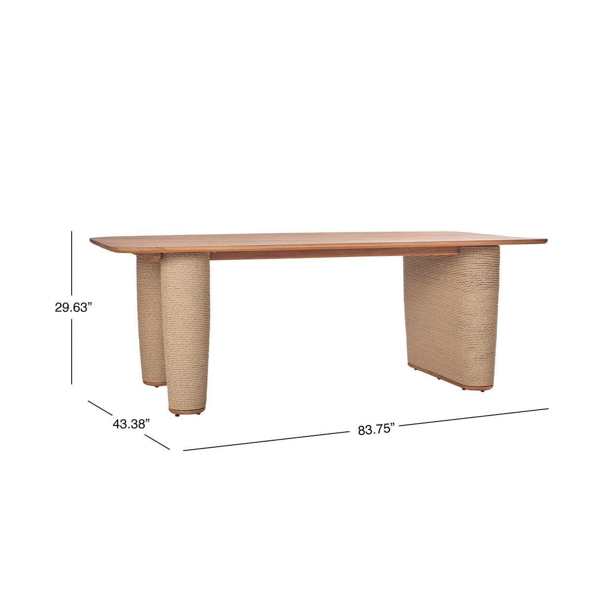 Bali Outdoor Teak and Rope Dining Table
