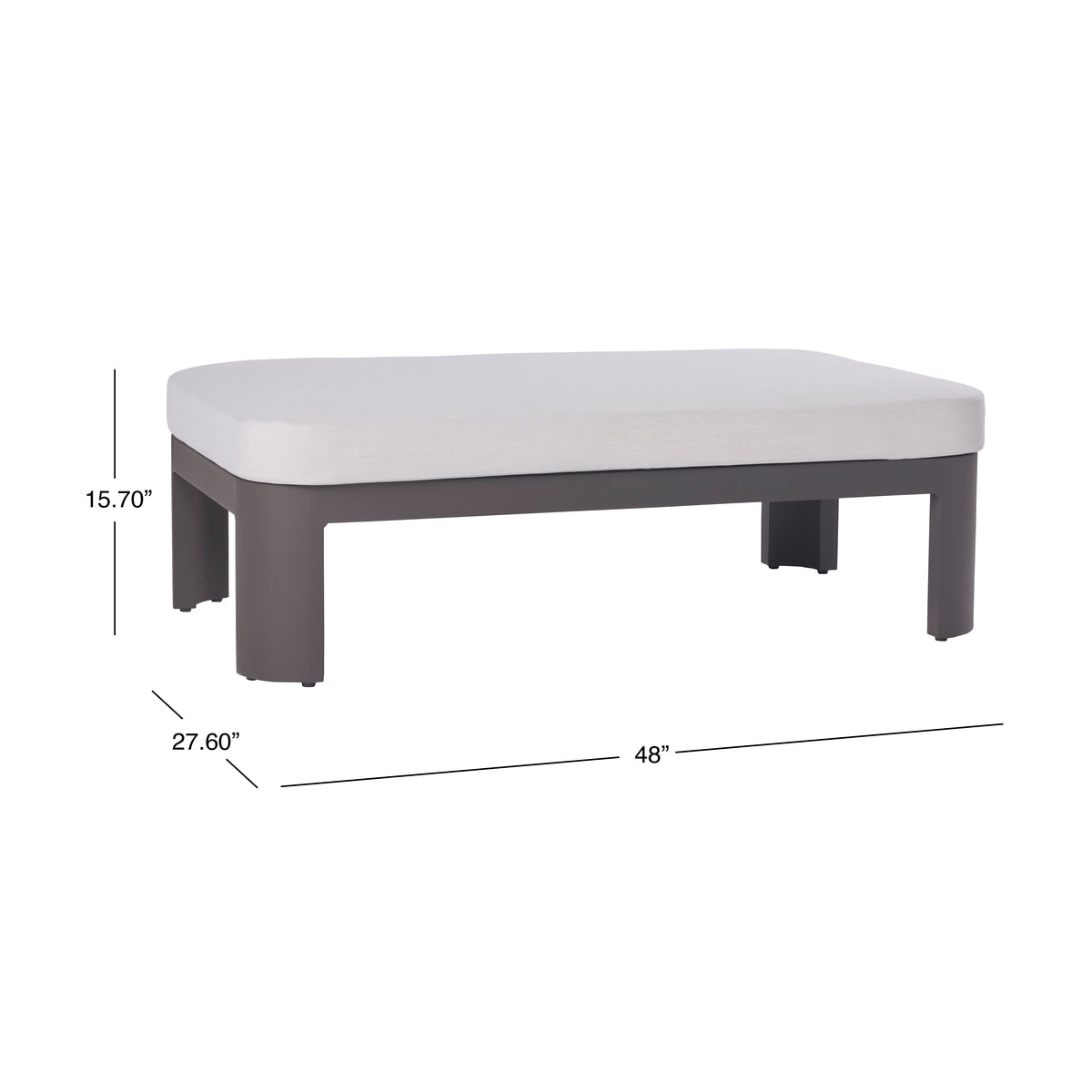 Sedona Outdoor Coffee Table, Sunbrella Cast Pumice And Bronze Aluminum