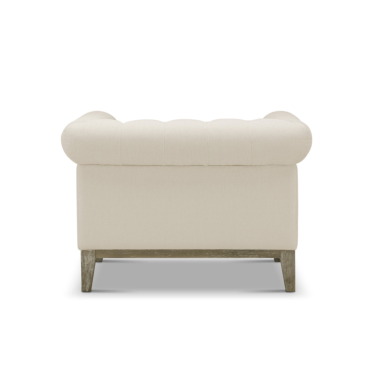 Gwen Stain Resistant Fabric Chesterfield Chair - Ivory