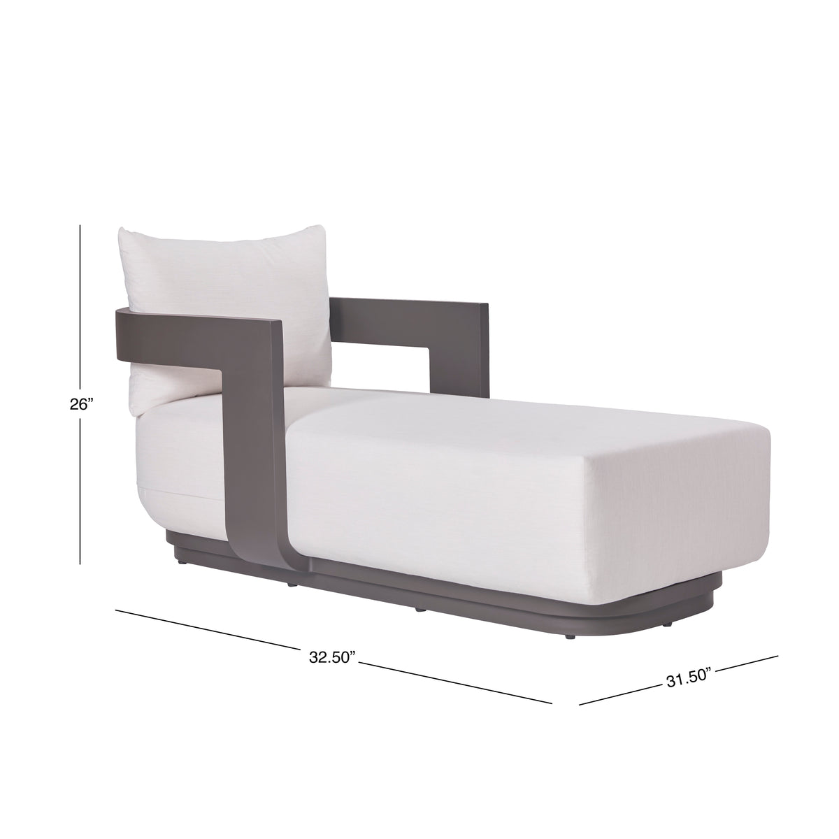 Sedona Outdoor Chaise Lounger, Sunbrella Cast Pumice And Bronze Aluminum