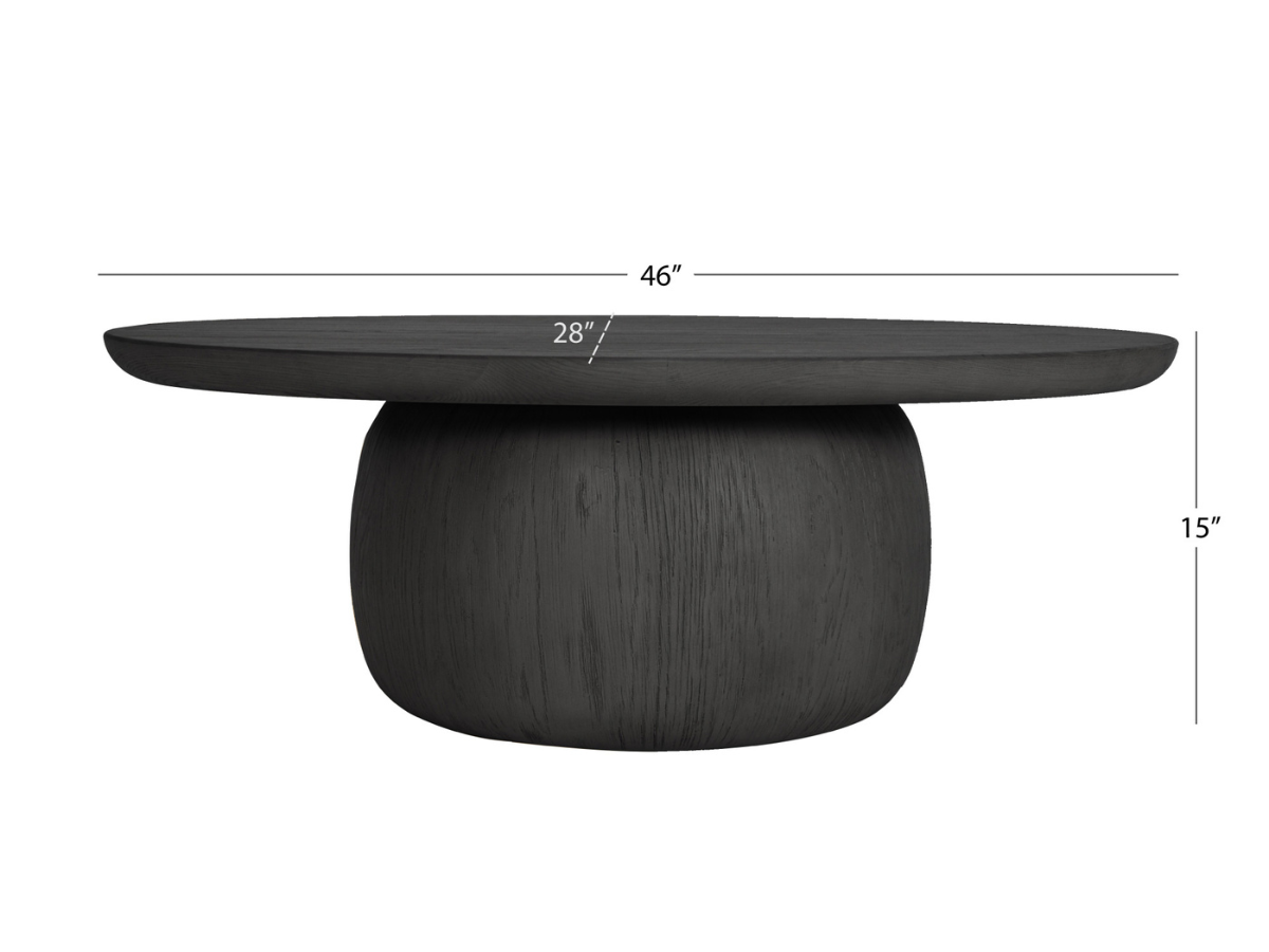Pauline 46"W Oak Coffee Table - Black
