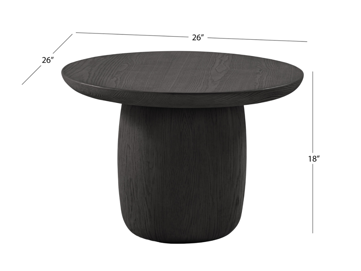 Pauline Oak End Table - Black