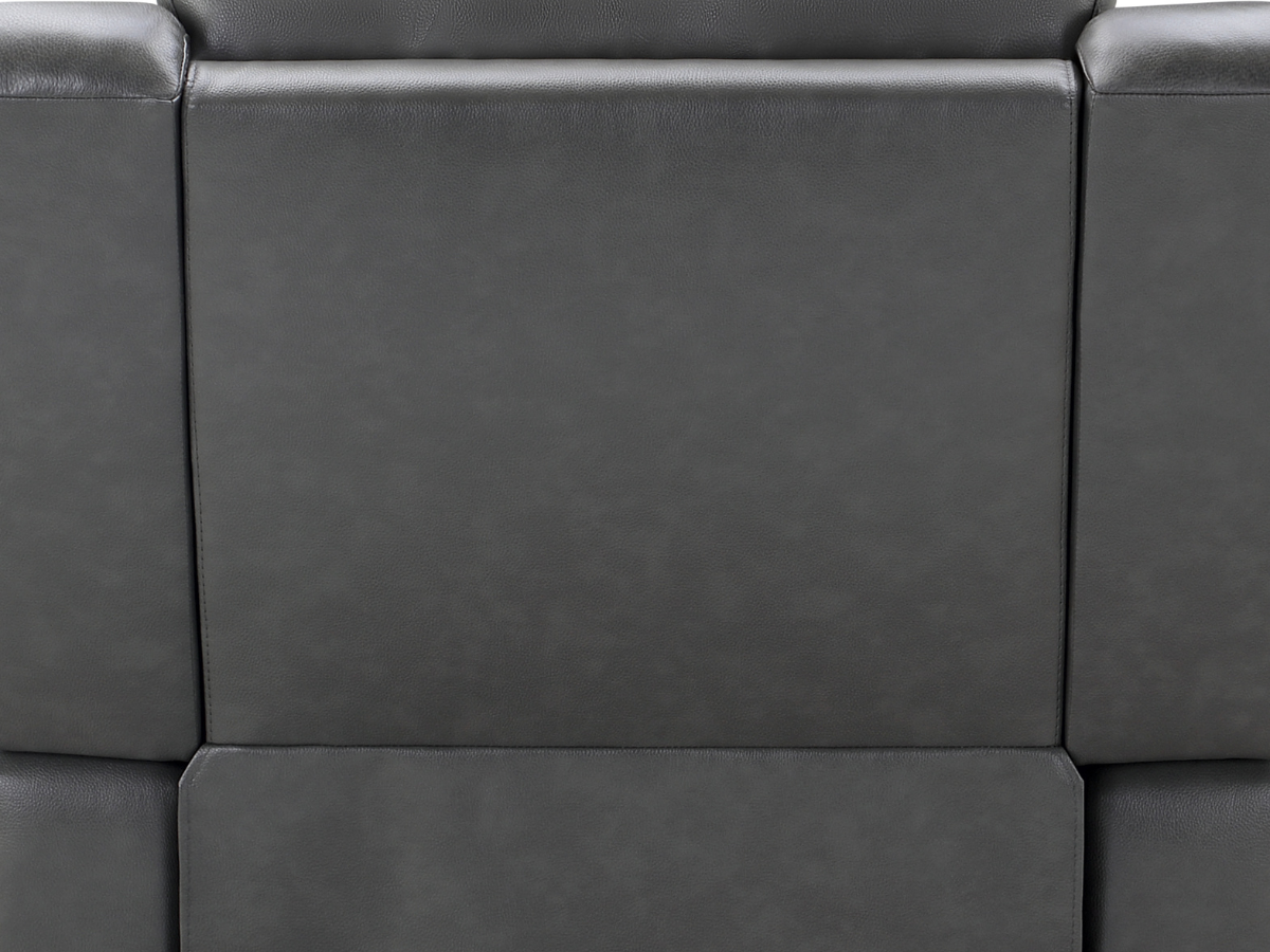Rhodes Top-Grain Leather Manual Recliner - Gray