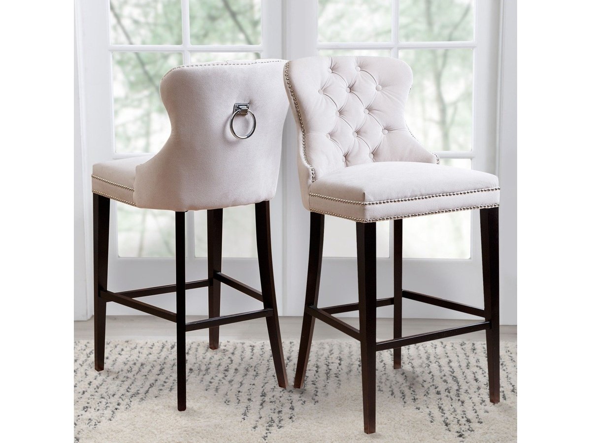 Versailles Tufted Bar Dining Chair, Ivory Default Title