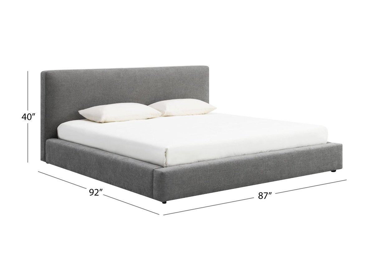 Luxe Upholstered Bed - Gray - King