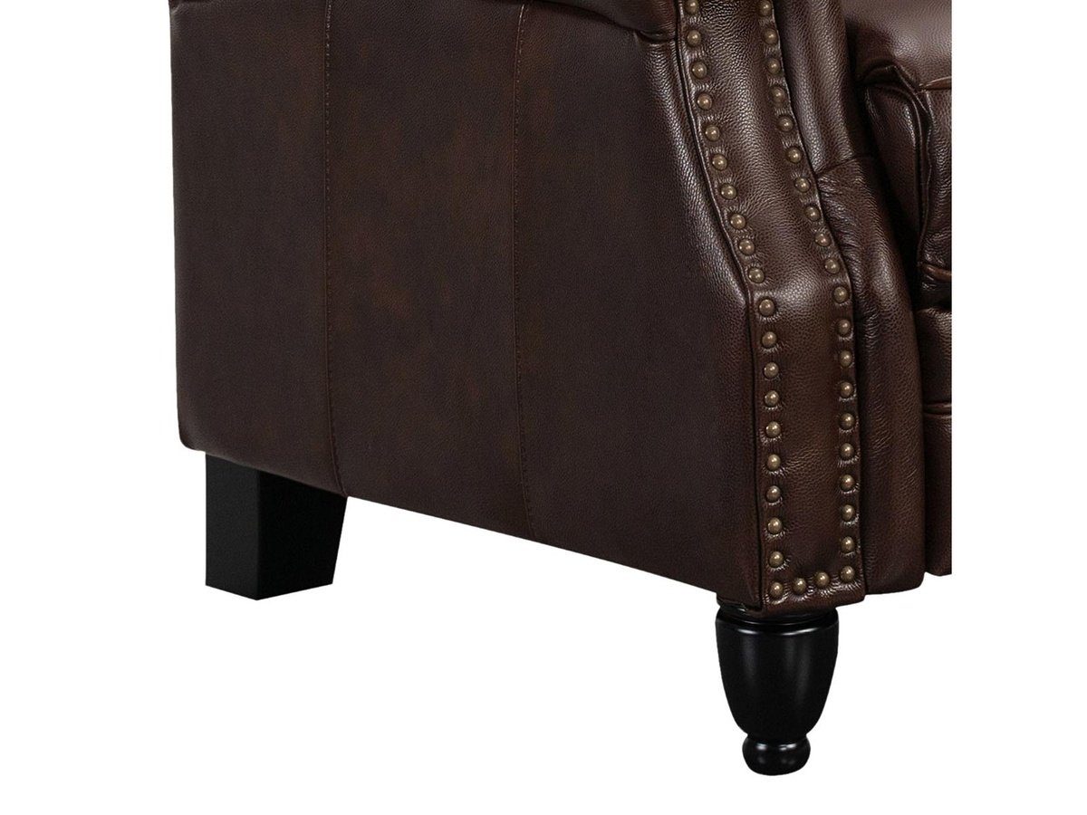 Pollenzo Leather Pushback Recliner, Brown Default Title