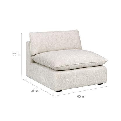 Luxe Boucle Armless Chair, Oat