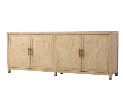 Bacara Modern Classic Wood Brushed 4 Door Sideboard 89' - Natural