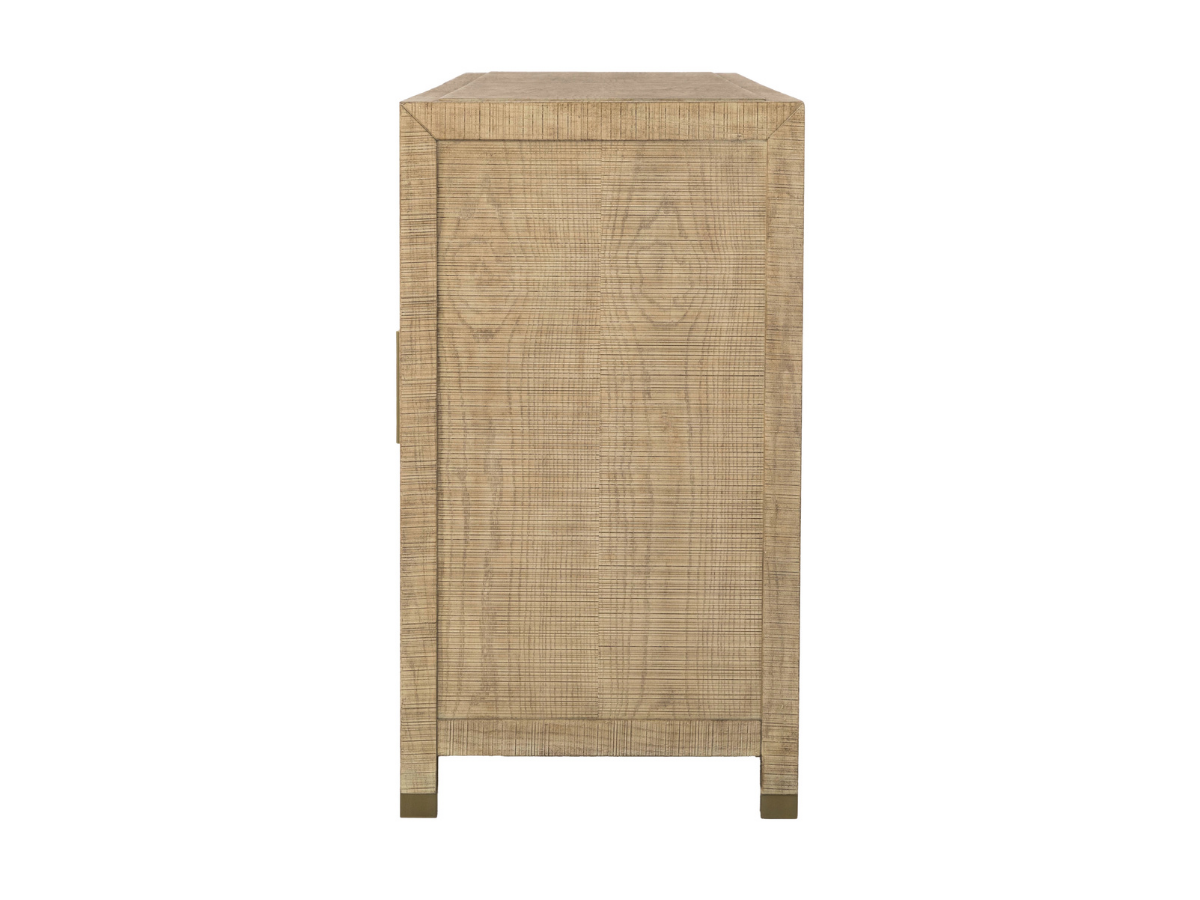 Bacara Modern Classic Wood Brushed 4 Door Sideboard 89' - Natural