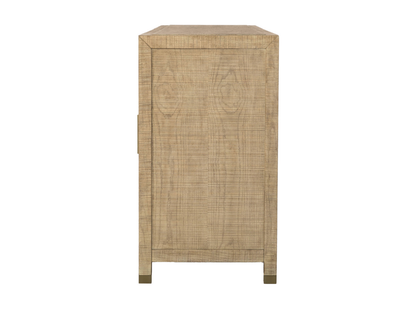 Bacara Modern Classic Wood Brushed 4 Door Sideboard 89' - Natural