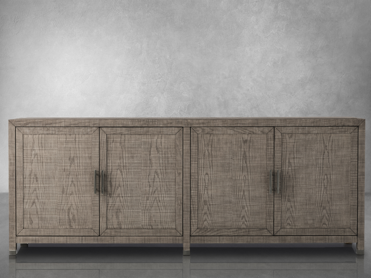 Bacara Modern Classic Wood Brushed 4 Door Sideboard 89' - Gray