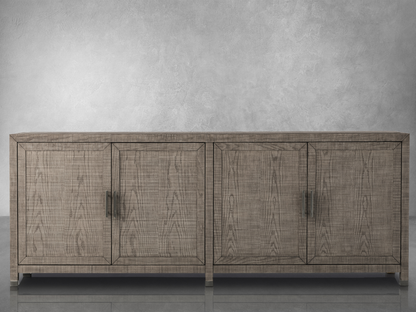 Bacara Modern Classic Wood Brushed 4 Door Sideboard 89' - Gray