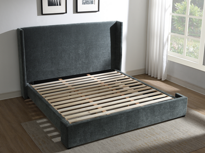 Lennon Upholstered Bed - Charcoal - King