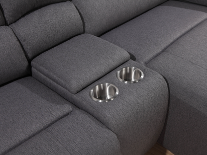 Fletcher Stain-Resistant Fabric Reclining 6 pc Sectional