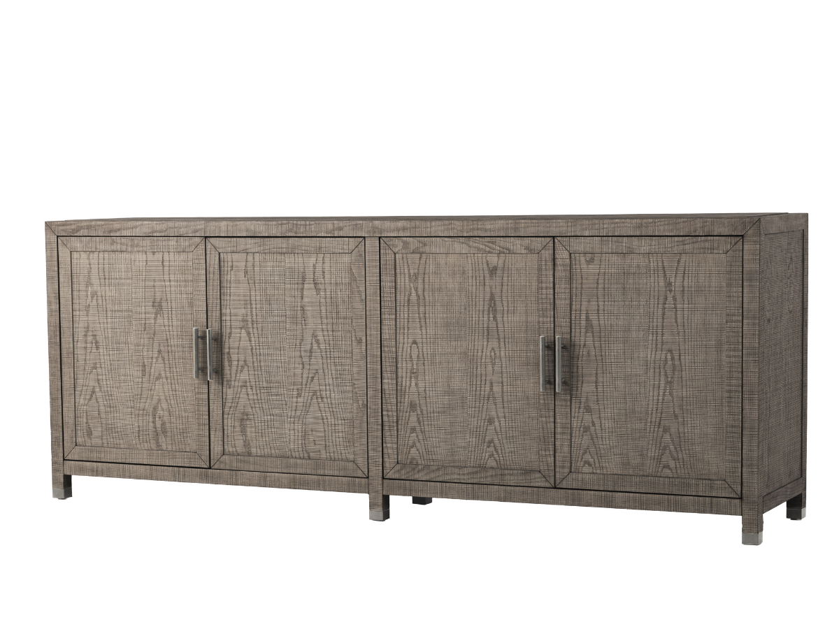 Bacara Modern Classic Wood Brushed 4 Door Sideboard 89' - Gray