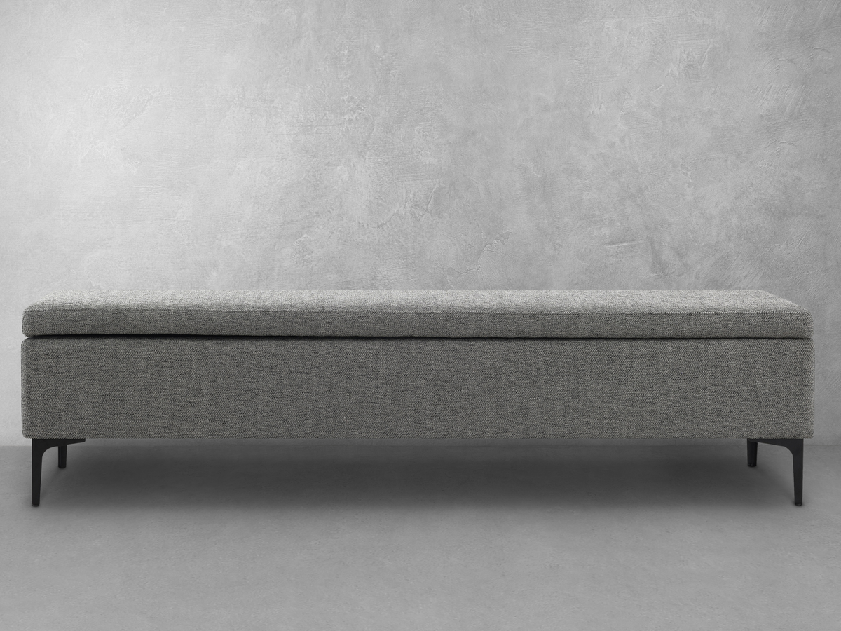 Evella Upholstered Storage Bench - Gray - King