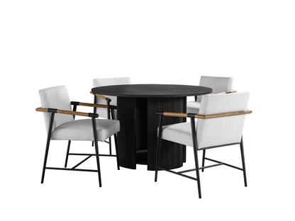 Parker 5-pc Dining Set - Black with White