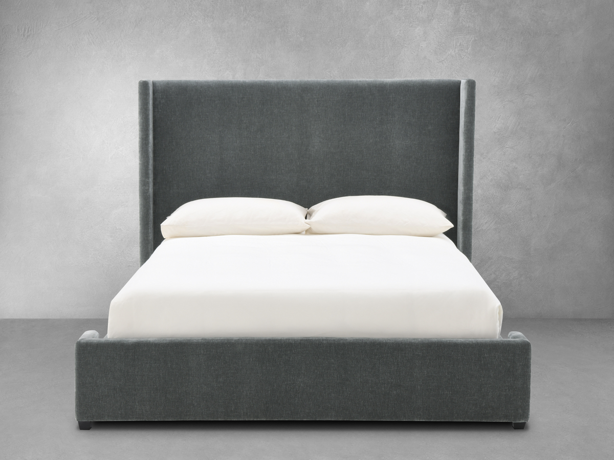 Lennon Upholstered Bed - Charcoal - Queen