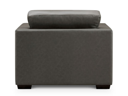 Lisbon Leather Armchair - Dark Gray
