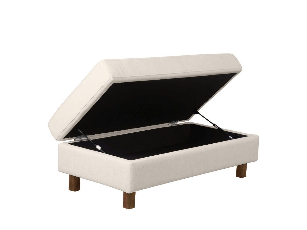 Berkeley Fabric Storage Ottoman - Cream