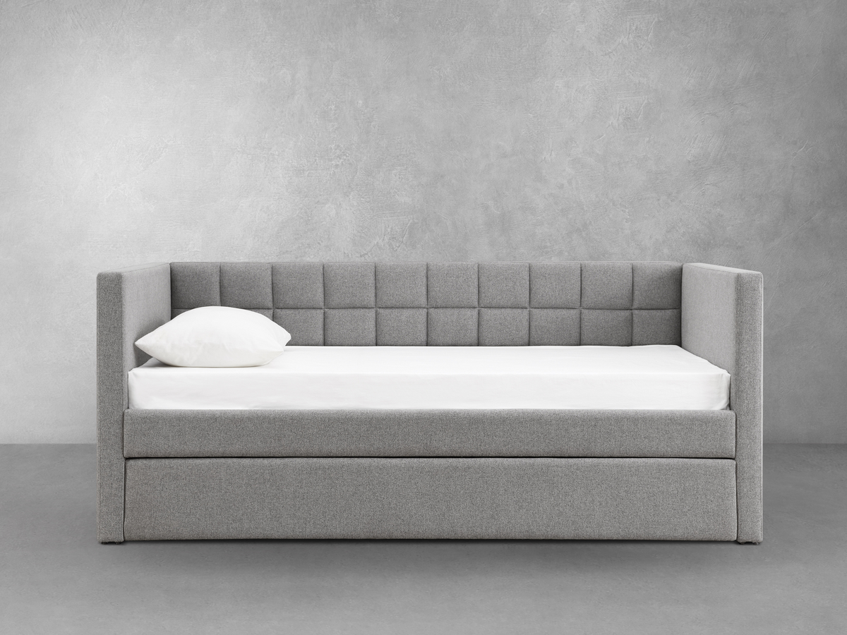 Aveline Upholstered Twin Daybed with Trundle - Gray