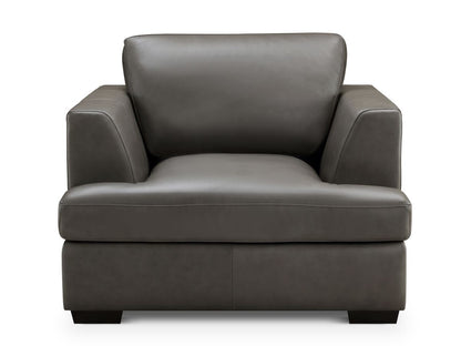 Lisbon Leather Armchair - Dark Gray