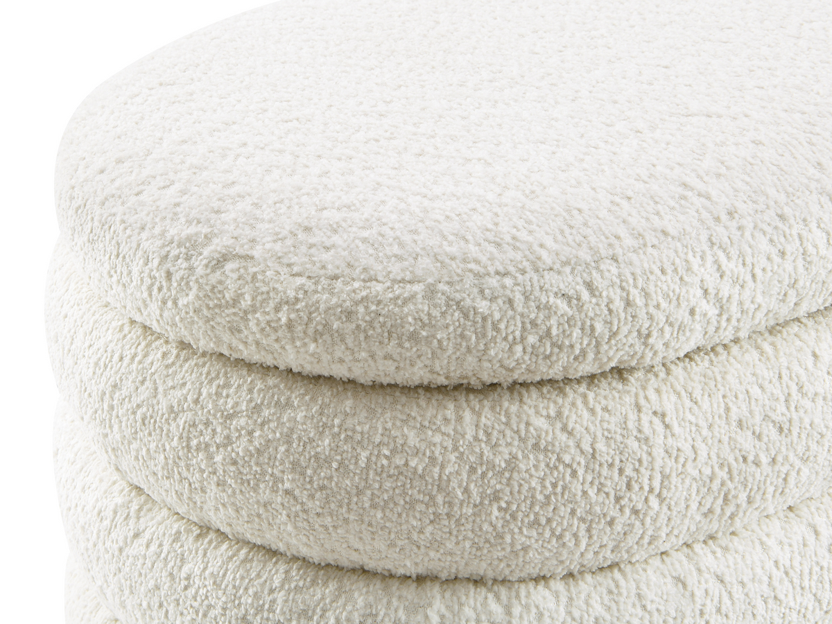 Cleo Storage Bench Ottoman - Ivory
