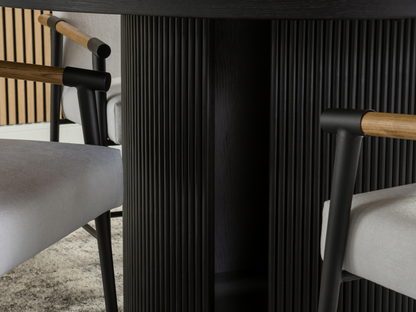 Parker 5-pc Dining Set - Black with White