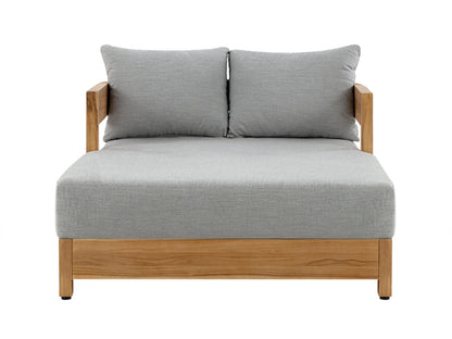 Santino® Outdoor Daybed - Gray Fabric with Teak Frame