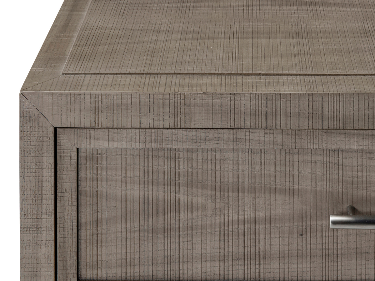 Bacara Modern Classic Wood Brushed 2 Drawer Nightstand - Gray