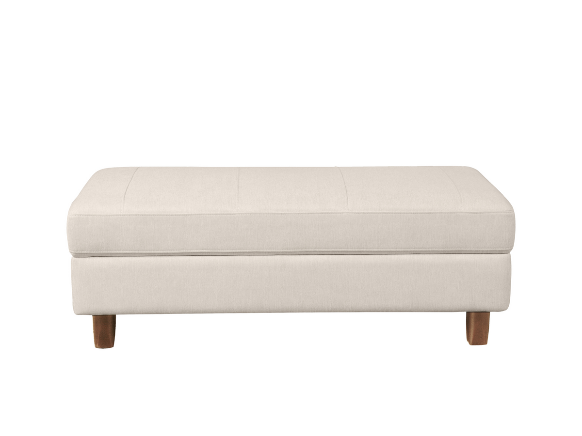 Berkeley Fabric Storage Ottoman - Cream