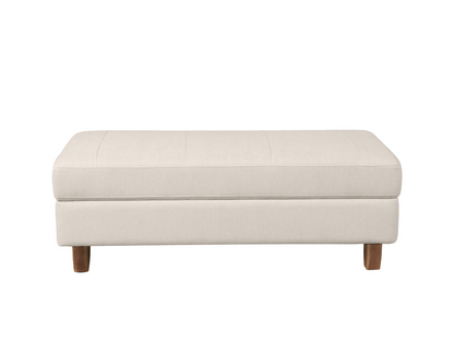 Berkeley Fabric Storage Ottoman - Cream