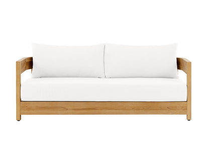 Santino® Outdoor Sofa - White Fabric with Teak Frame