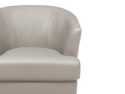 Belfield 100% Top Grain Leather Swivel Chair - Gray