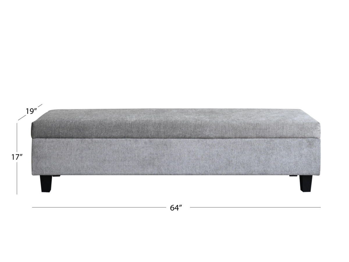 Seneca Upholstered Bench - Gray