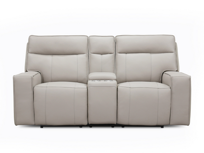 Layton Leather Power Reclining Loveseat - Gray