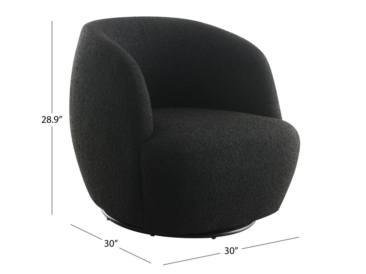 Blair Bouclé Swivel Chair - Black