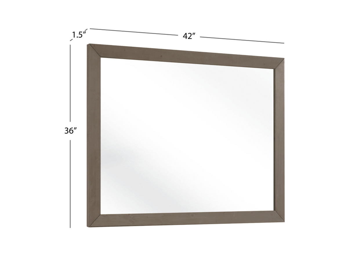 Retro Wood Frame Mirror - Gray