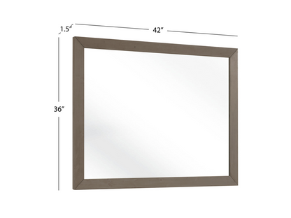 Retro Wood Frame Mirror - Gray