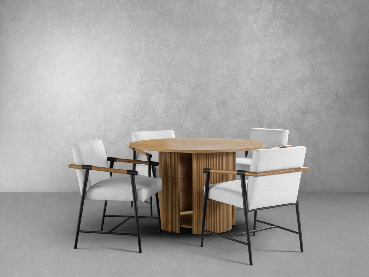 Parker 5-pc Dining Set - Natural with White