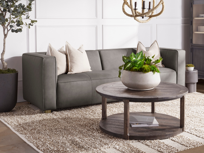Matteo Nubuck Leather Sofa - Gray