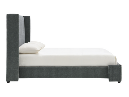 Lennon Upholstered Bed - Charcoal - Queen