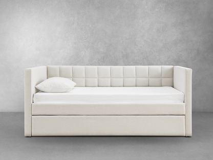 Aveline Upholstered Twin Daybed with Trundle - Ivory