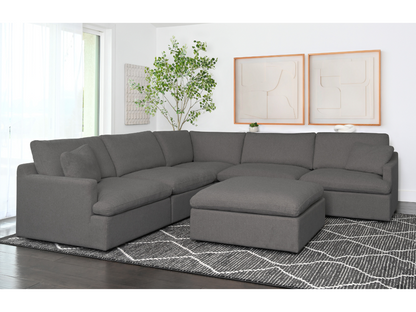 Capri Feather and Down 6-pc Modular Sectional - Gray