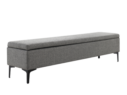 Evella Upholstered Storage Bench - Gray - King