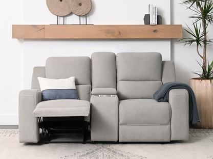 Margaret Fabric Manual Reclining Loveseat - Gray