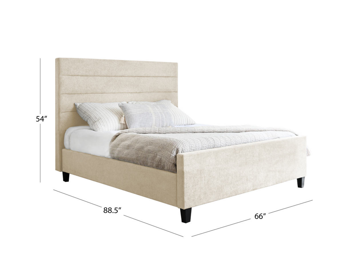 Seneca Upholstered Bed - Cream - Queen